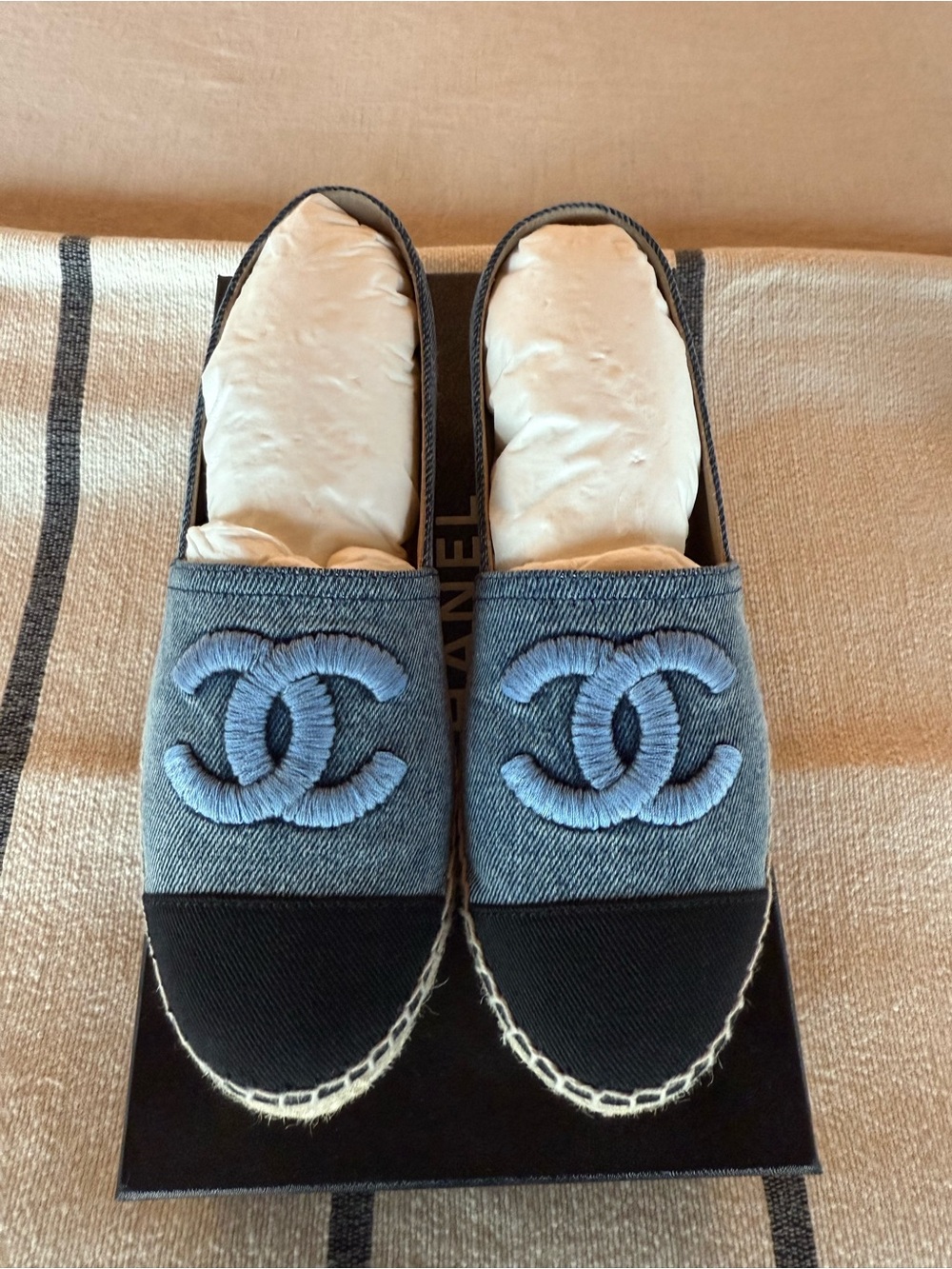Size 36  21S Chanel denim espadrilles, pristine condition